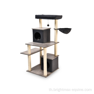 เฟอร์นิเจอร์ Cat Tower ที่ทันสมัยหลายระดับรอยขีดข่วนไม้